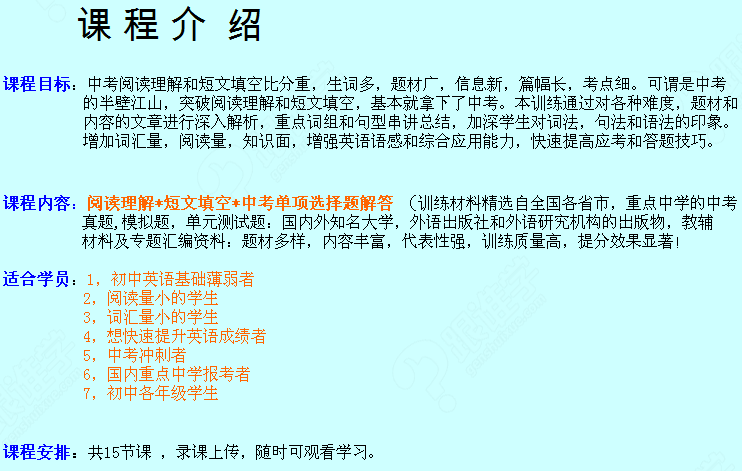 初中英语短文填空