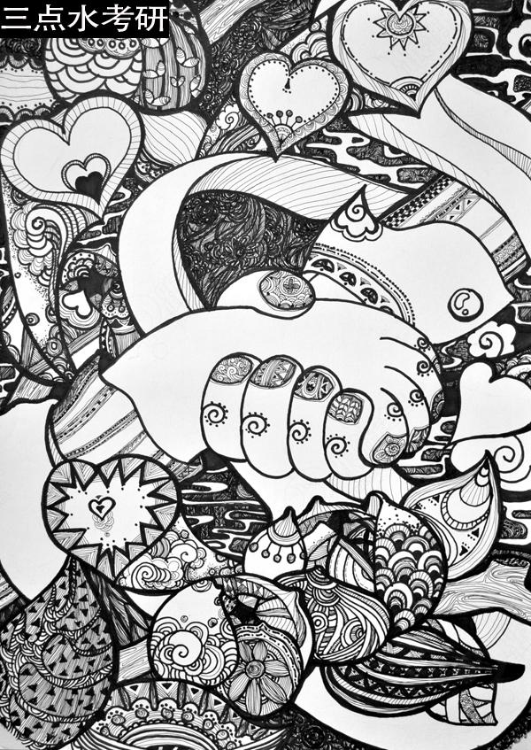 艺术考研黑白装饰画